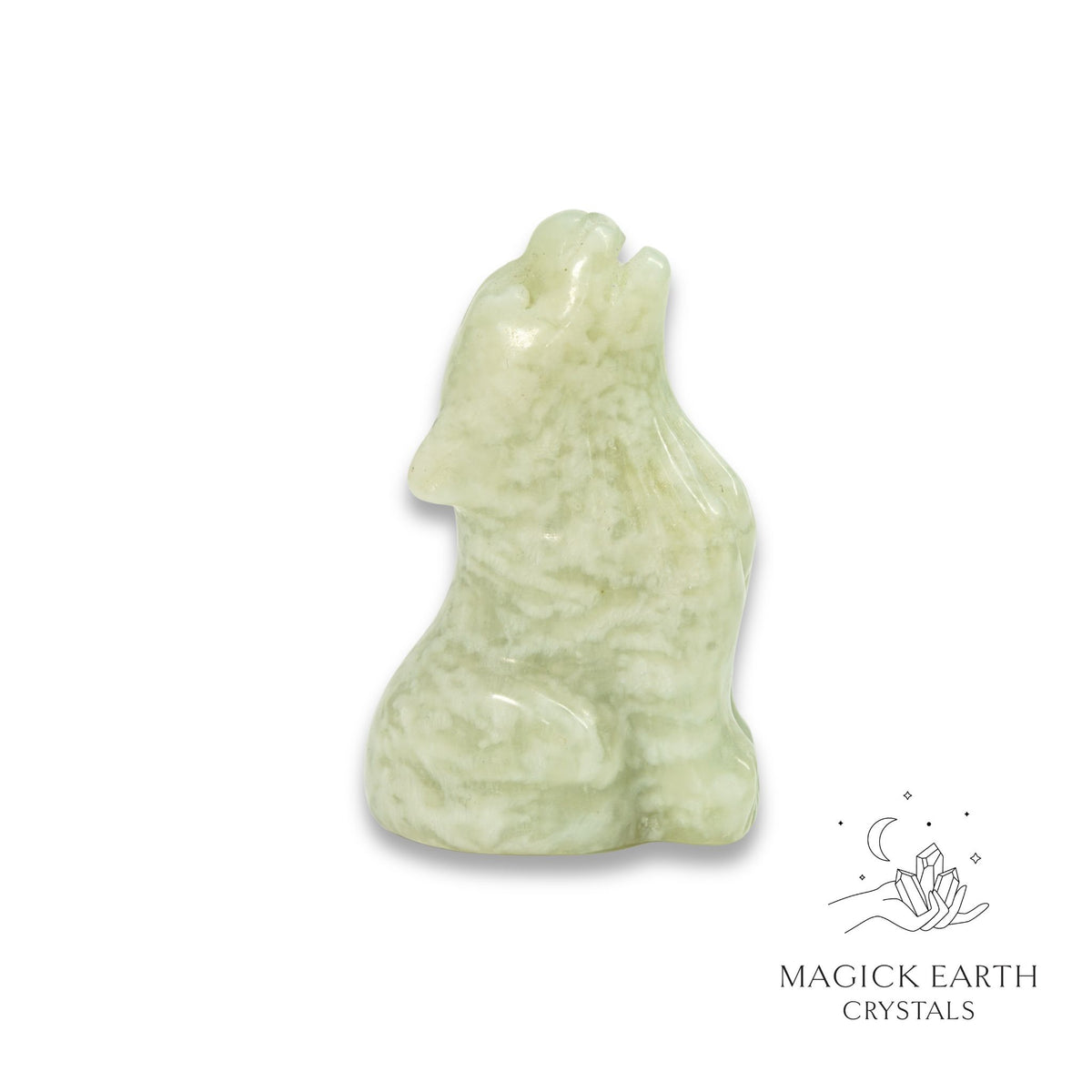 Natural New Jade crystal wolf figurine view c