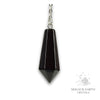 Obsidian Faceted Bullet Pendulum Vertical View For Tough Love Protection