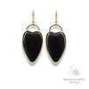 Obsidian Charmed Heart Earrings for Tough Love Protection
