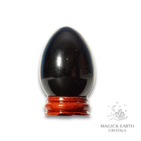 Natural Obsidian crystal egg view c