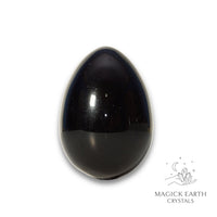 Natural Obsidian crystal egg view e