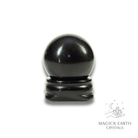 Natural Obsidian crystal sphere view a