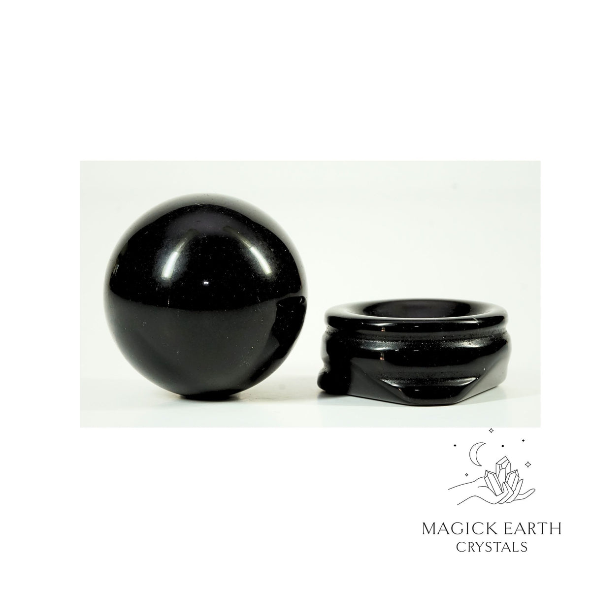  Natural Obsidian crystal sphere view b