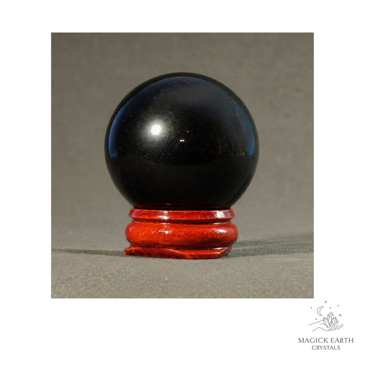  Natural Obsidian crystal sphere 40m view a
