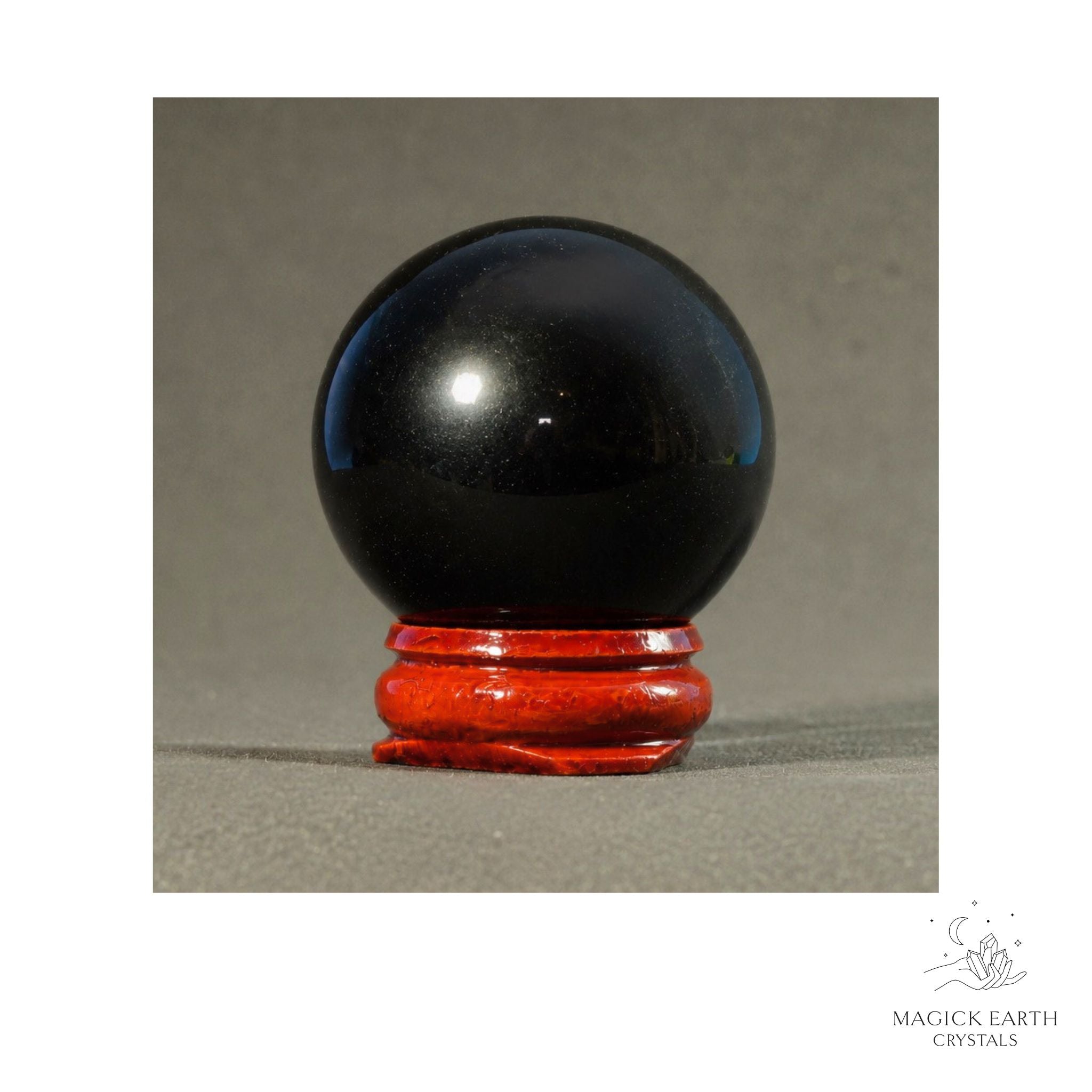  Natural Obsidian crystal sphere 40m view a