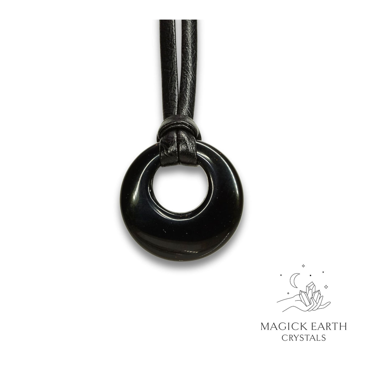 Obsidian Donut Pendant For Tough Love Protection