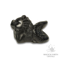 Natural Obsidian crystal dragon figurine view b