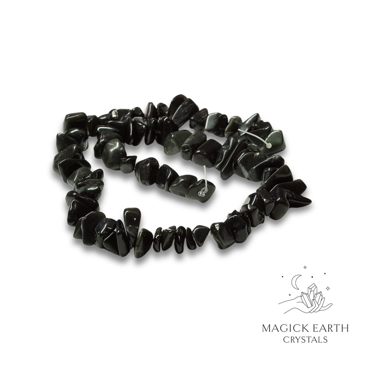 Natural Obsidian large drilled crystal chips  