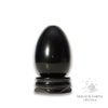 Obsidian Crystal Egg on Matching Stand Vertical View A for Tough Love Protection
