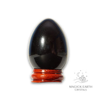 Obsidian Crystal Egg With Stand Vertical View B For Tough Love Protection