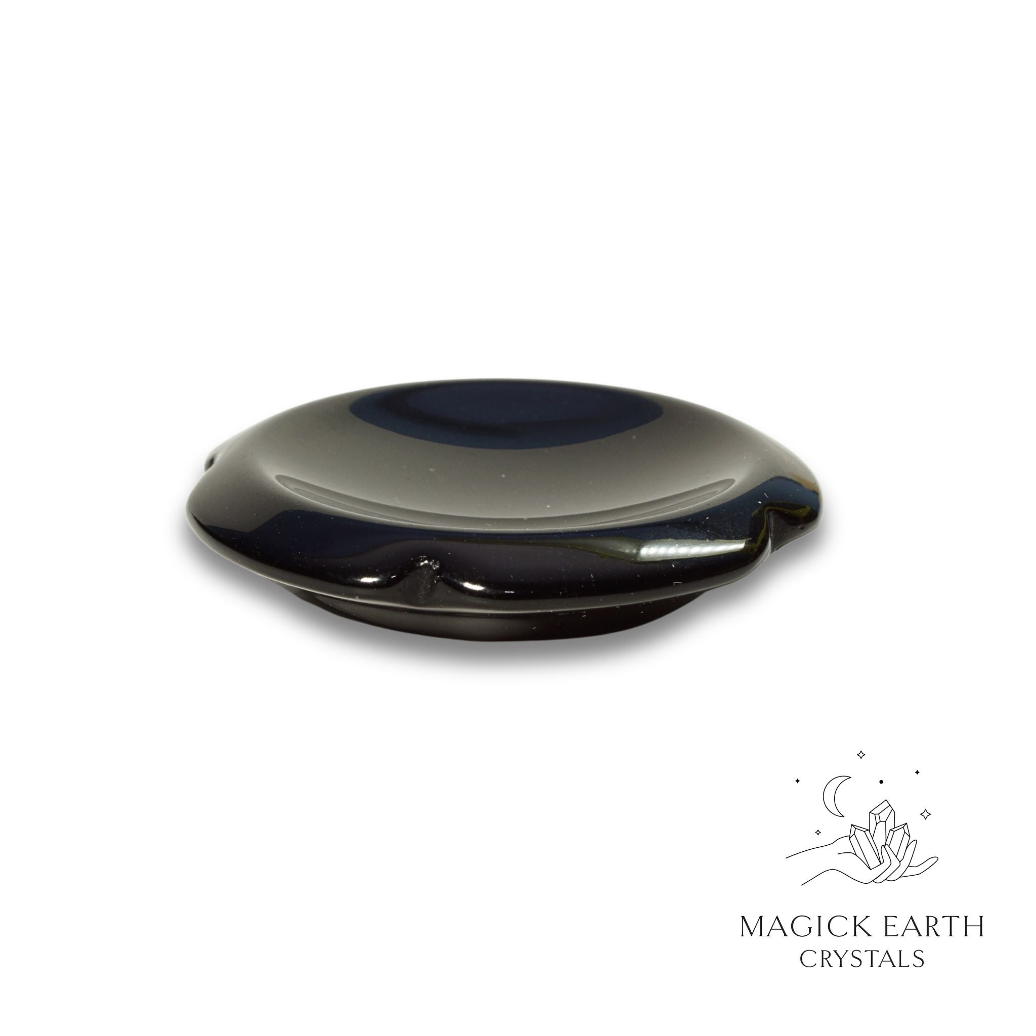 Natural Obsidian flower thumb stone view a