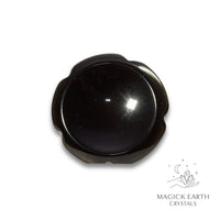 Natural Obsidian flower thumb stone view b