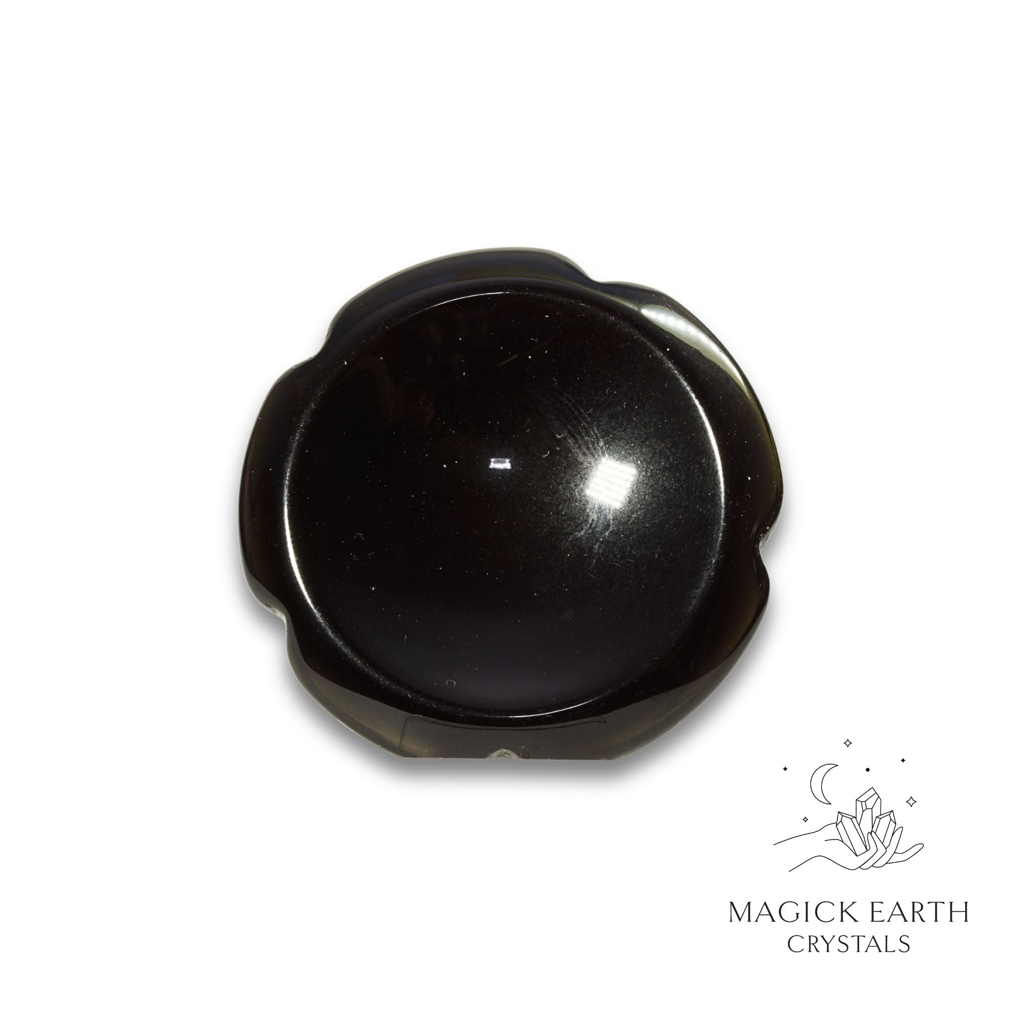 Natural Obsidian flower thumb stone view b