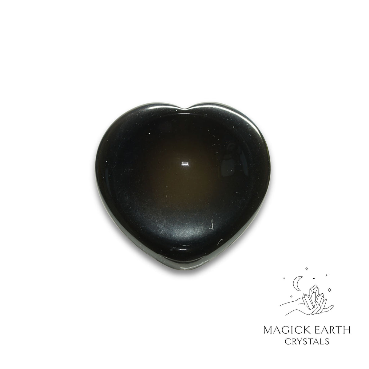 Natural Obsidian heart thumb stone view a