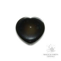 Natural Obsidian heart thumb stone view a