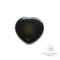 Natural Obsidian heart thumb stone view b