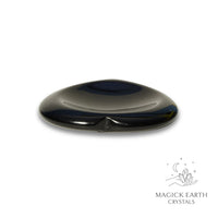 Natural Obsidian heart thumb stone view c