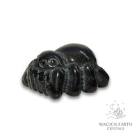 Natural Obsidian crystal spider figurine view a
