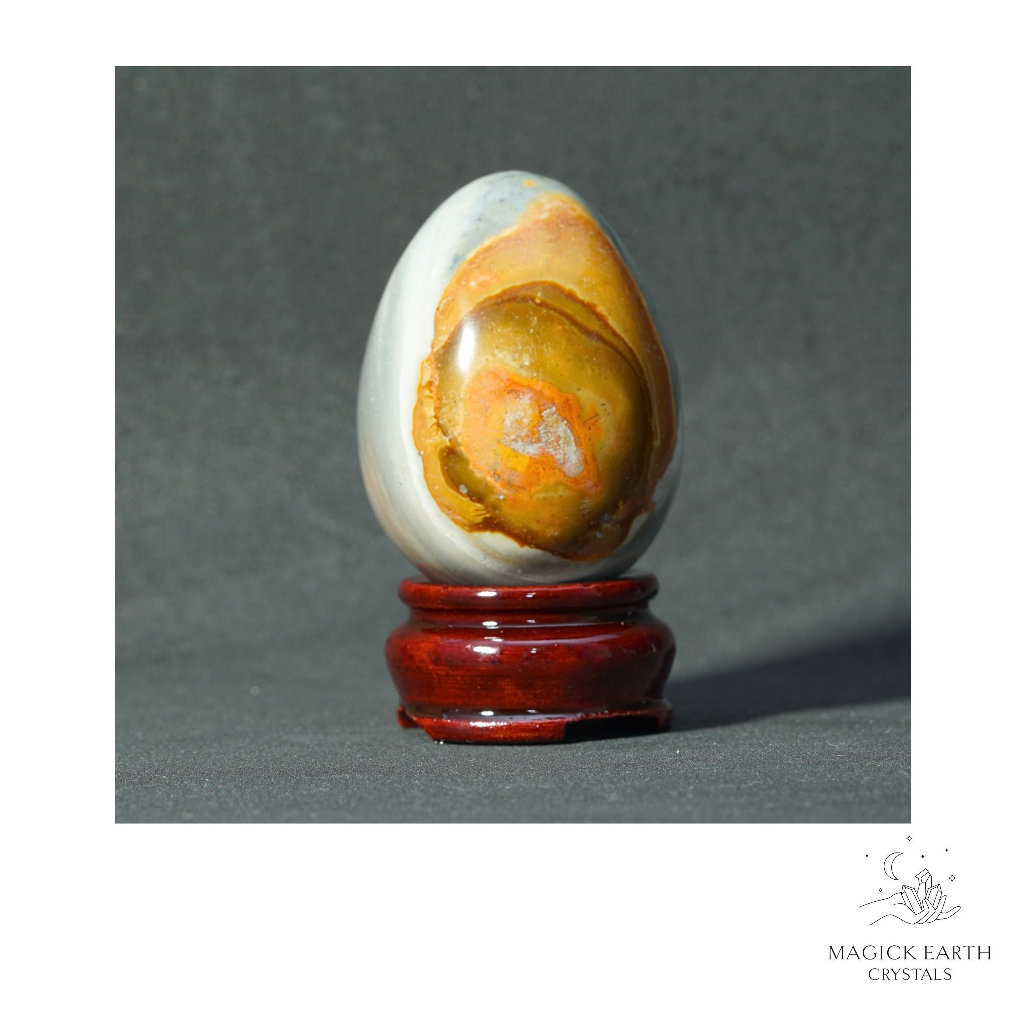 Natural Ocean Jasper Crystal Egg 62mm  View A