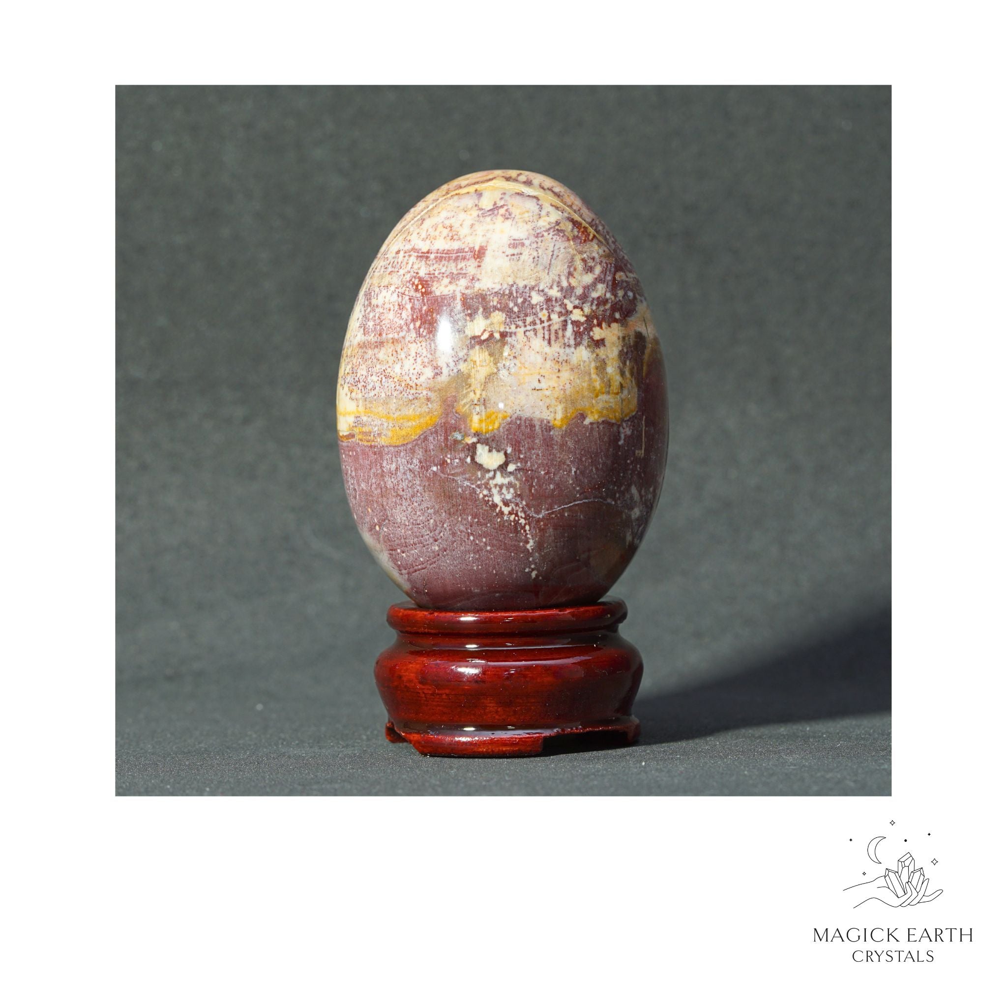 Natural Ocean Jasper Crystal Egg 72mm  View C
