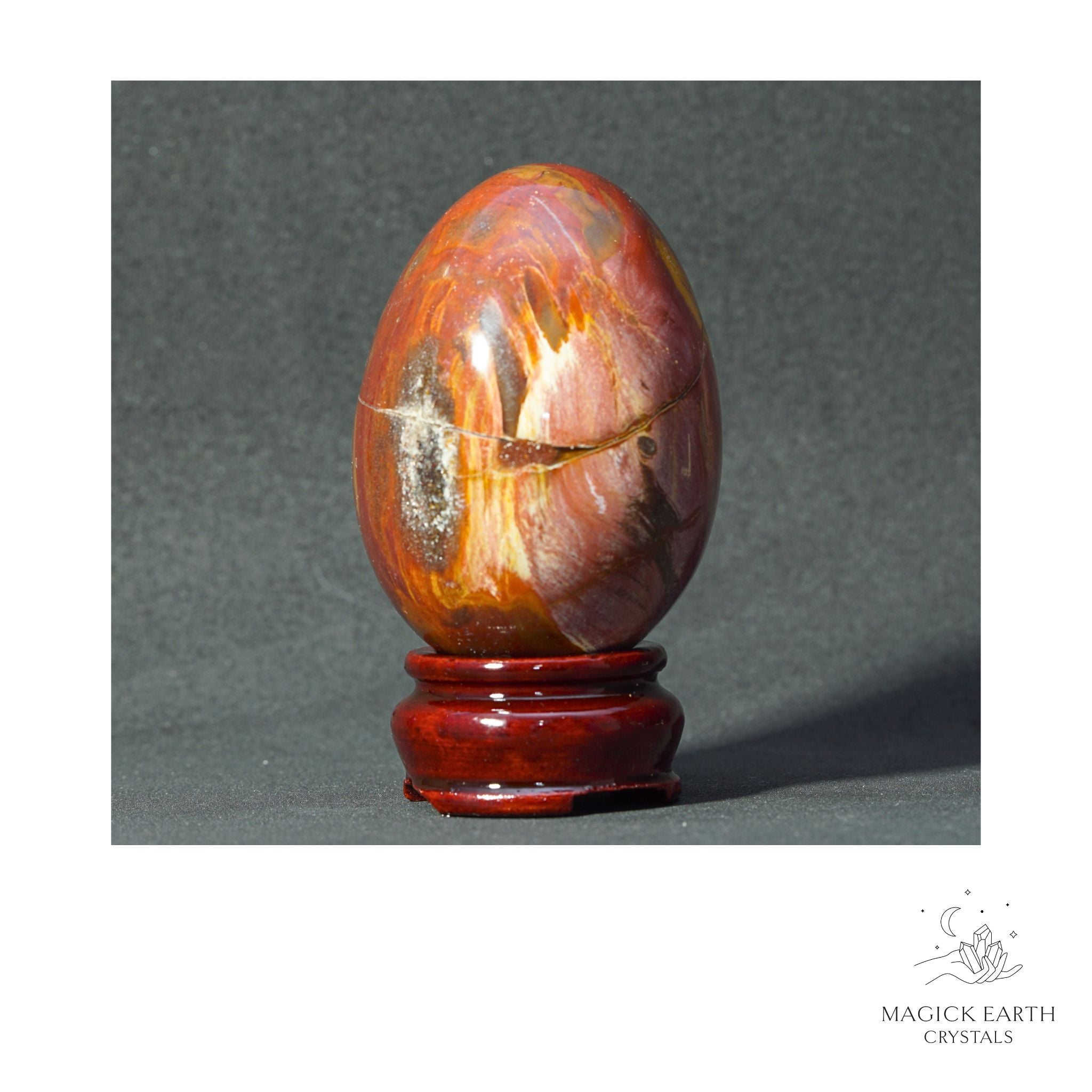 Natural Ocean Jasper Crystal Egg 74mm  View C