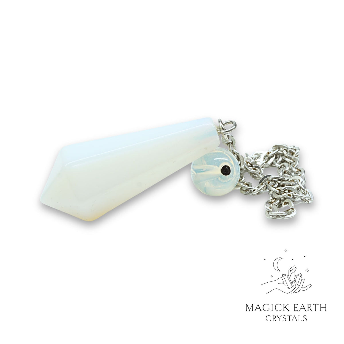 Opalite Crystal Bullet Pendulum Horizontal View for Luminous Guidance