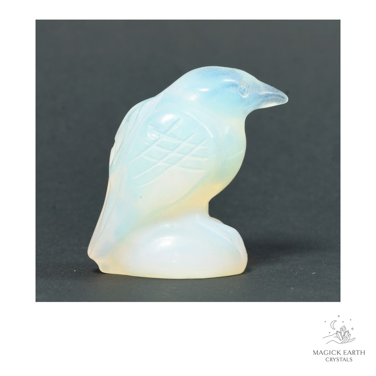 Opalite crow figurine view a