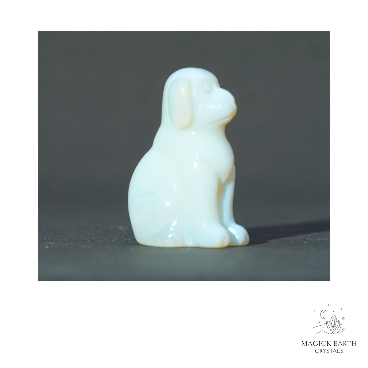Opalite crystal dog figurine 40mm view a
