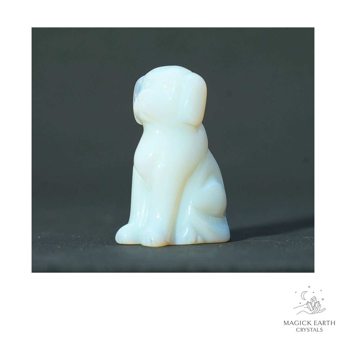 Opalite crystal dog figurine 40mm view b