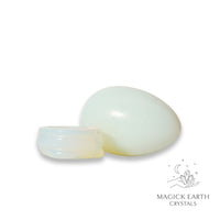 Natural Opalite crystal egg with stand view b
