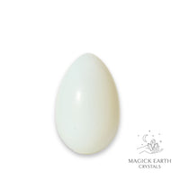 Natural Opalite crystal egg with stand view c