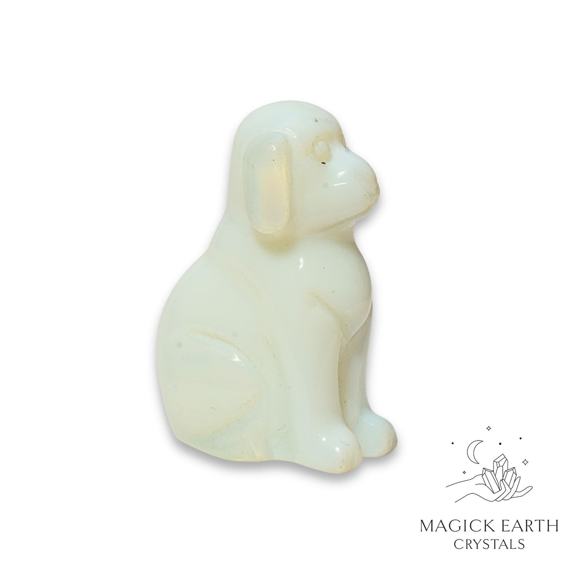 Opalite crystal dog figurine view a