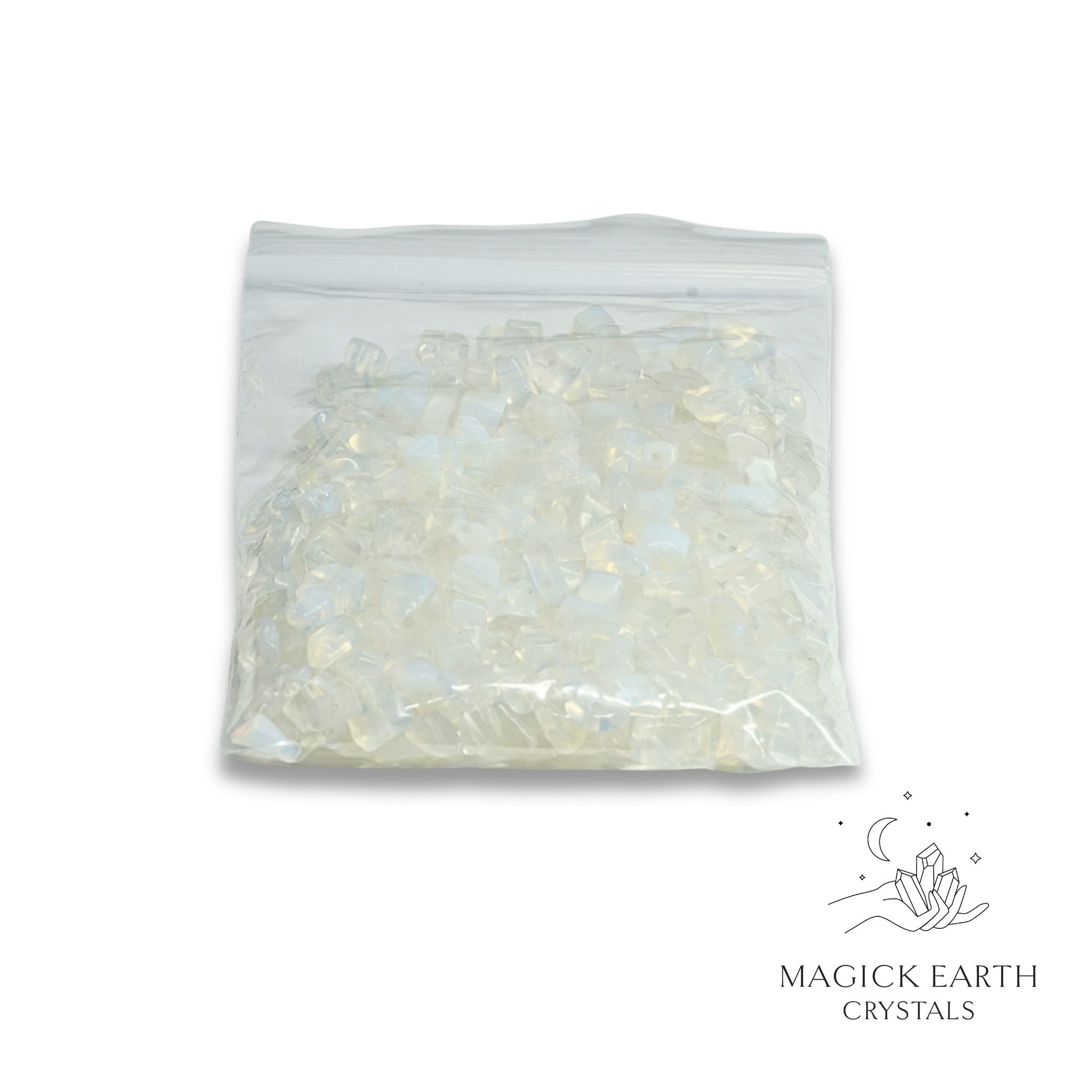 Opalite small drilled crystal chips view b