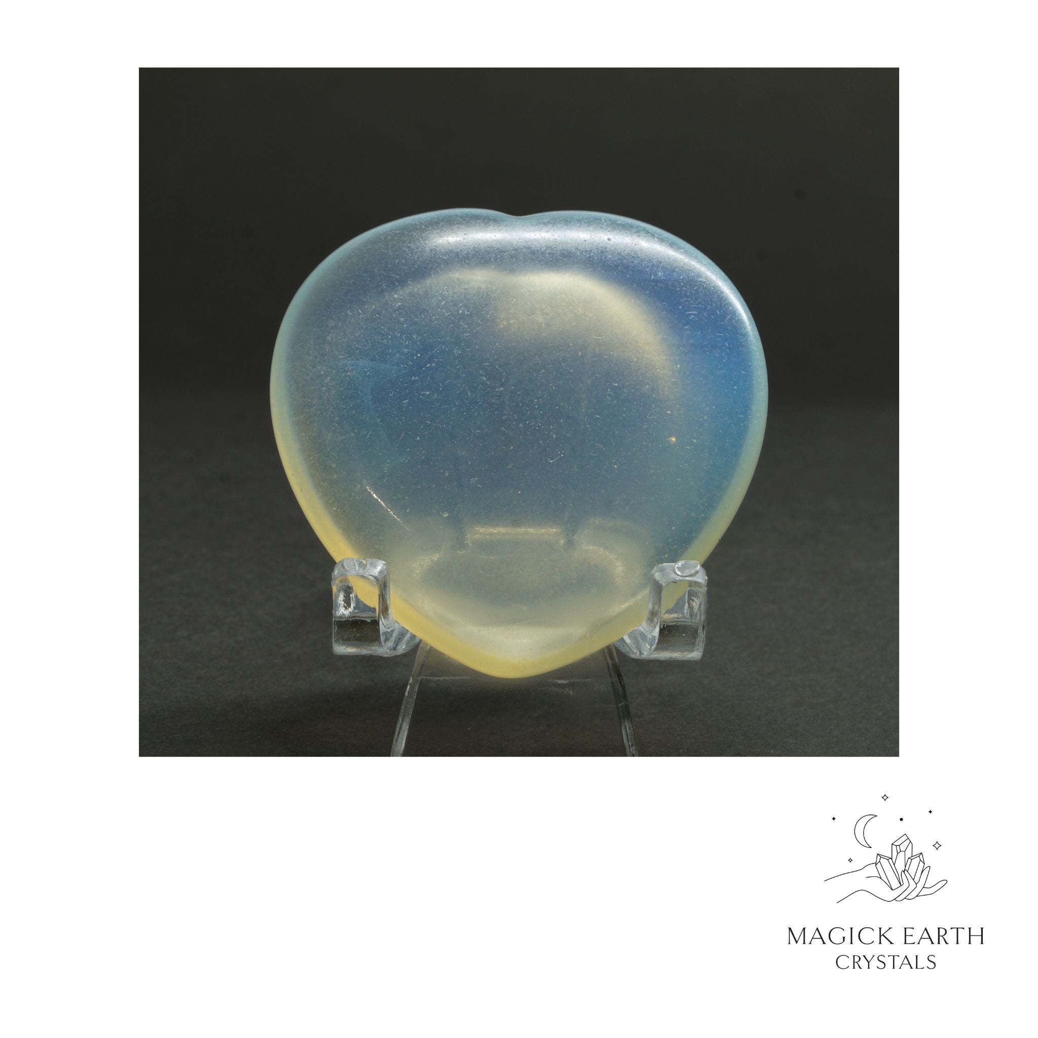 Opalite heart thumb stone view a