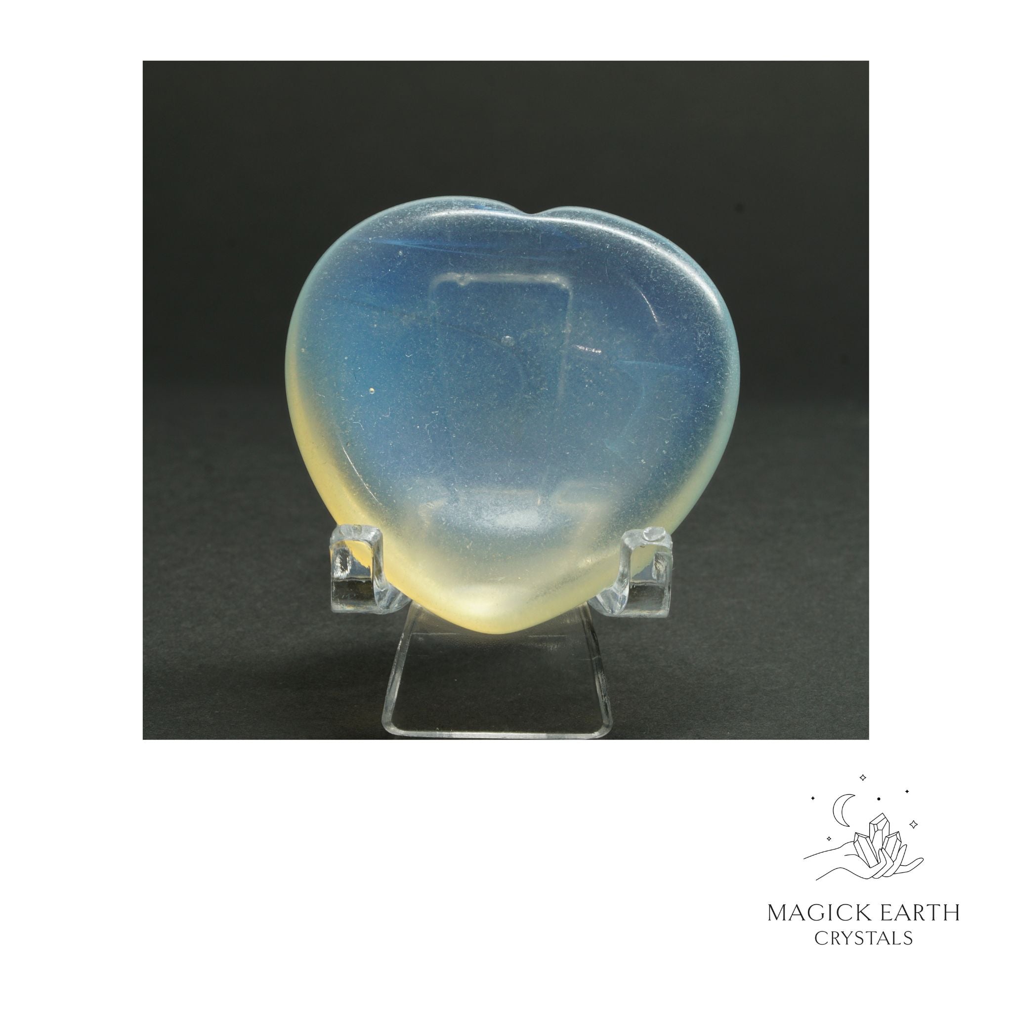 Opalite heart thumb stone view b