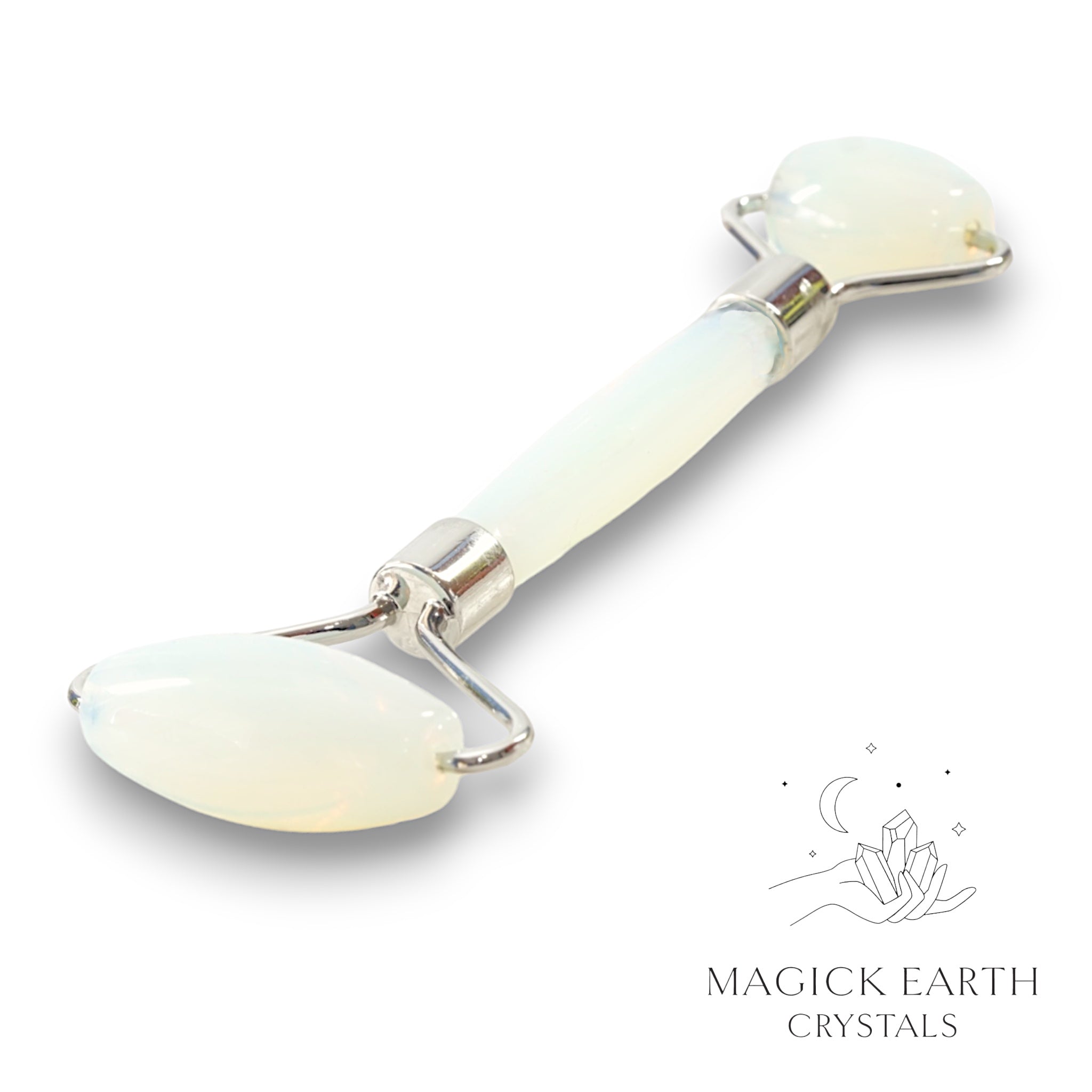 Opalite  Massage Roller With Platinum Finish  For Luminous Guidance