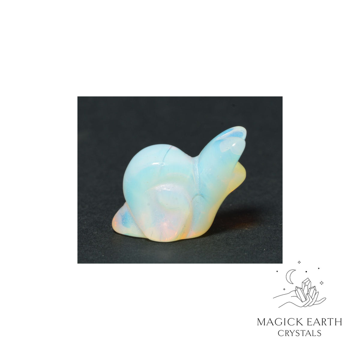  Opalite crystal mini snail figurine view a