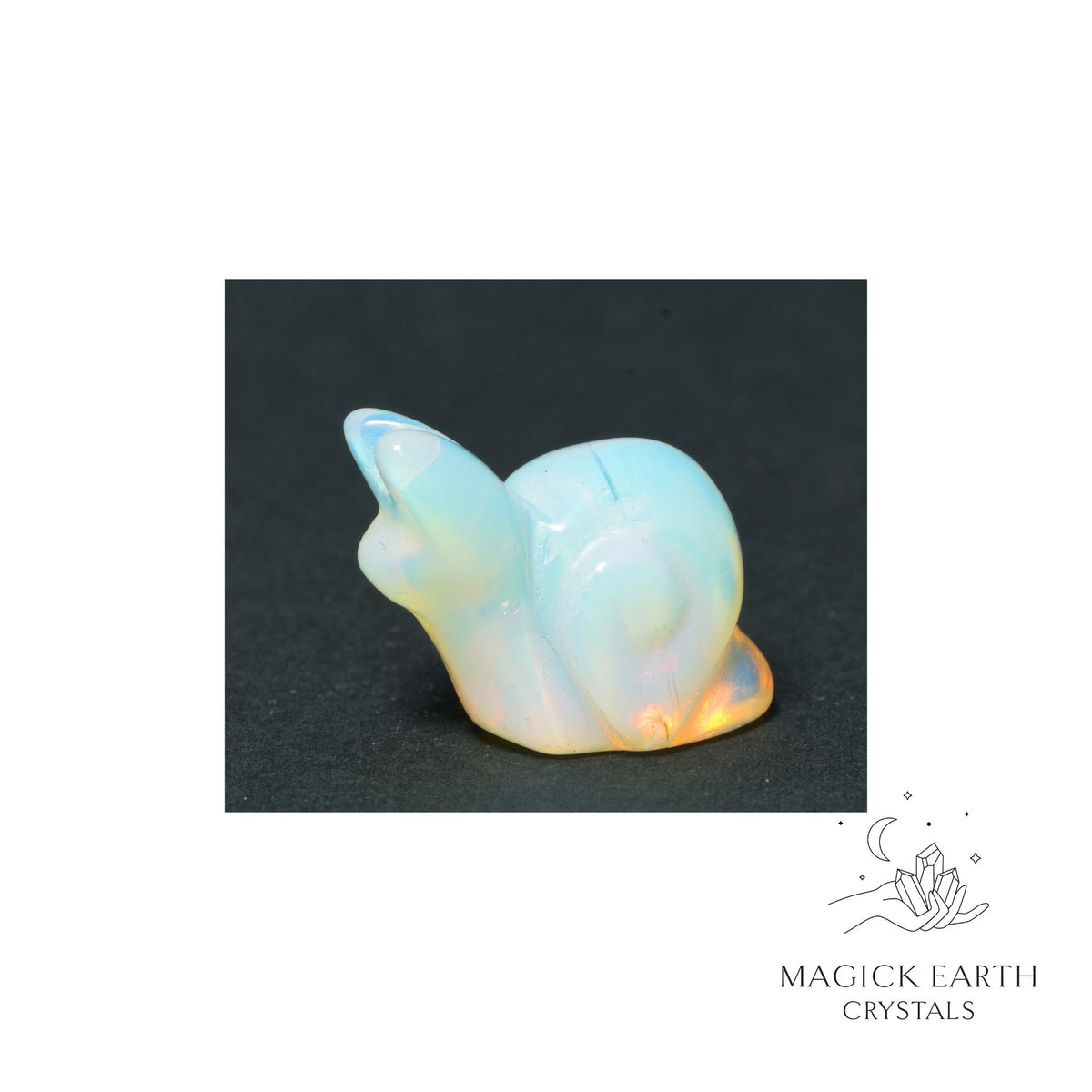  Opalite crystal mini snail figurine view b