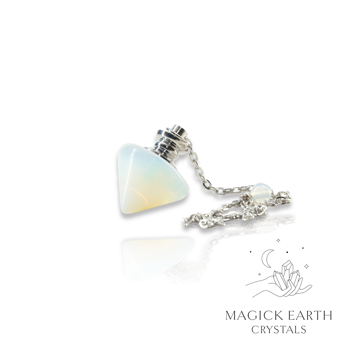 Natural Opalite pinnacle crystal pendulum view b