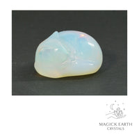 Opalite sleeping cat figurine view b