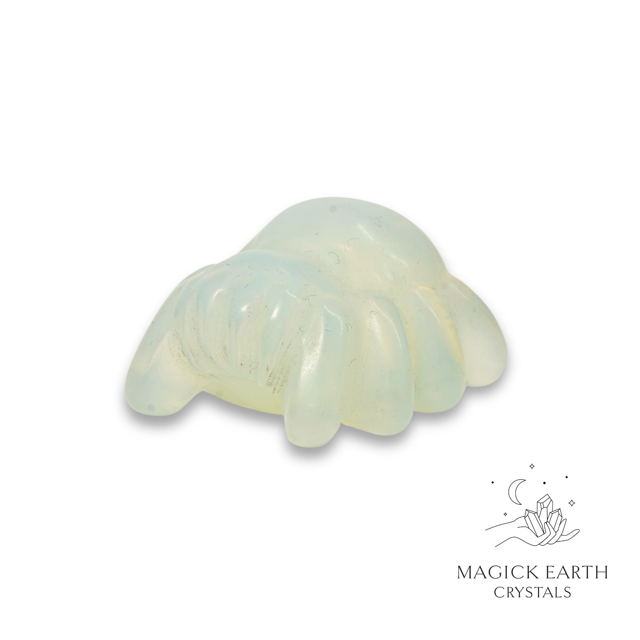 Opalite crystal spider figurine view a