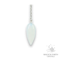 Natural Opalite teardrop crystal pendulum view b