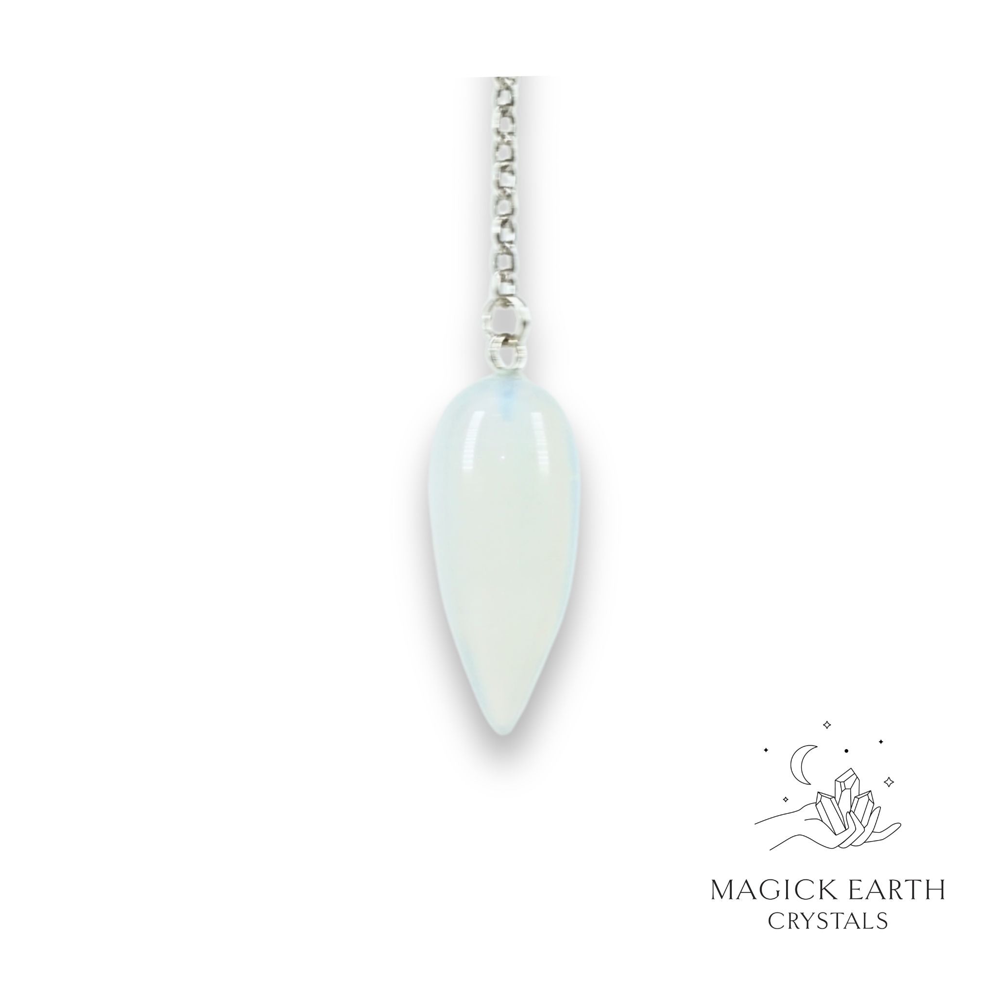 Natural Opalite teardrop crystal pendulum view b