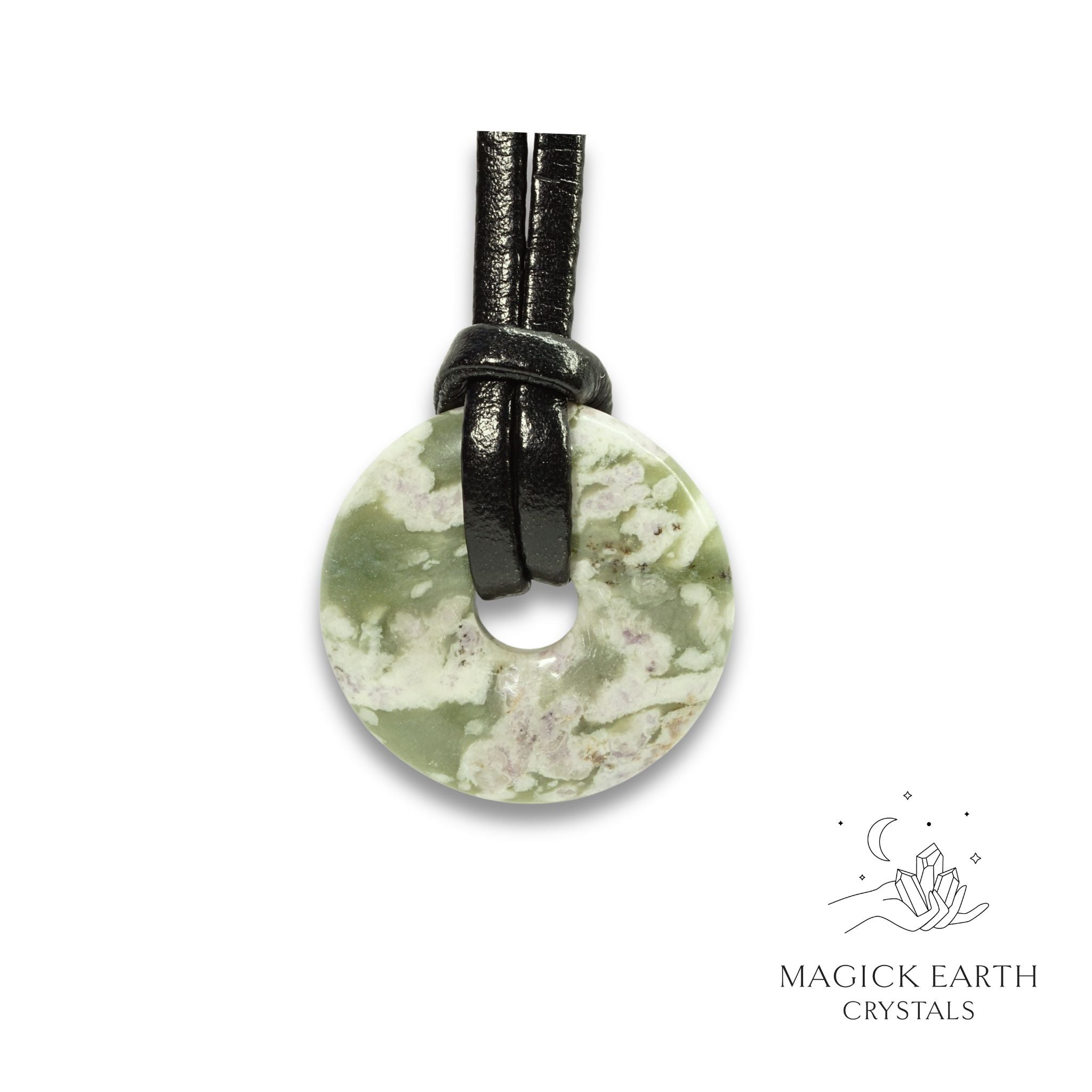 Natural Peace Jade crystal donut  view b
