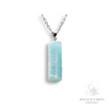 Aquamarine Crystal Gemstone Chip Pendant with Platinum Finish Option A