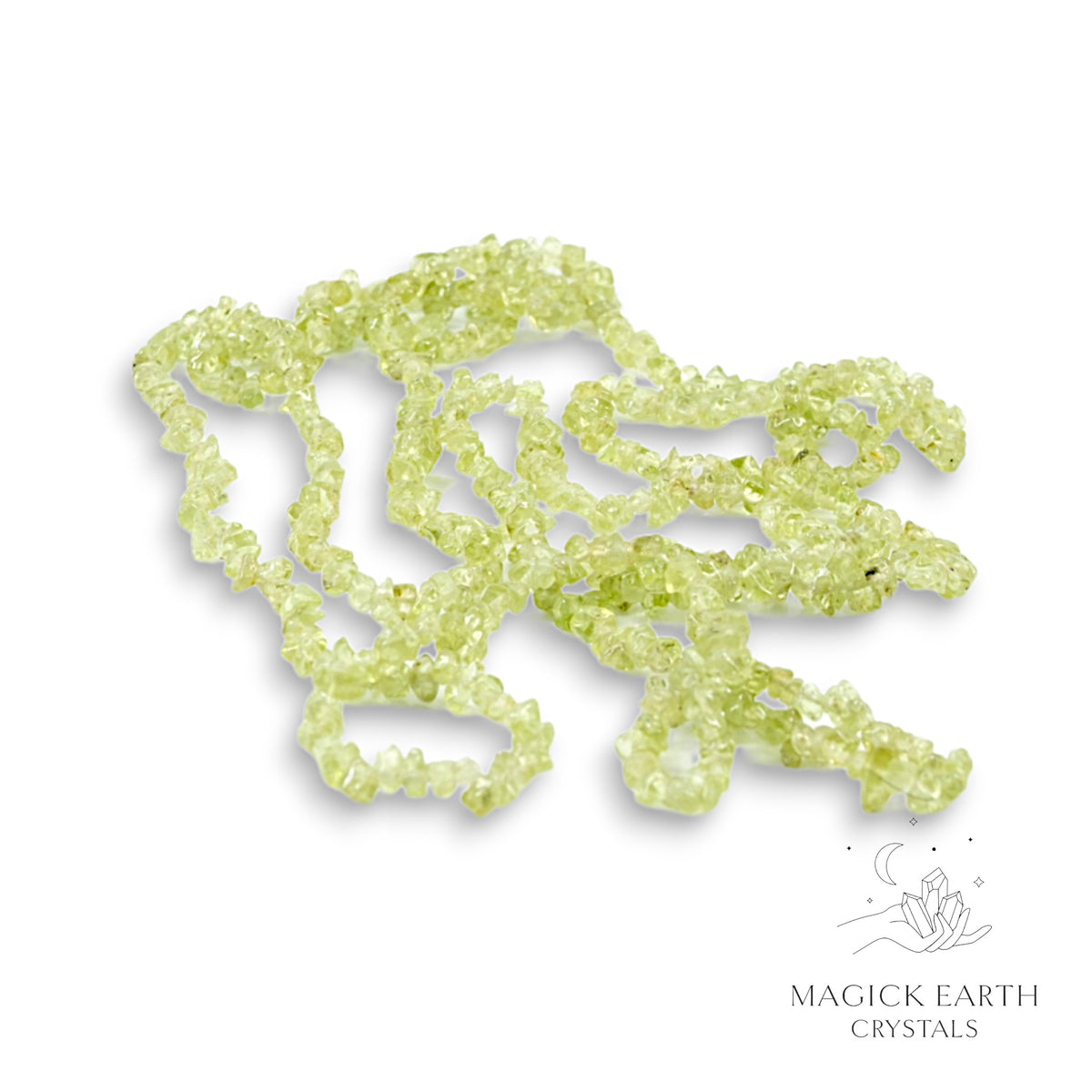 Natural Peridot drilled crystal chip strand