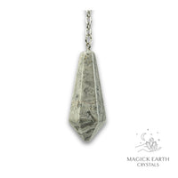 Natural Picasso Jasper crystal bullet pendulum view b