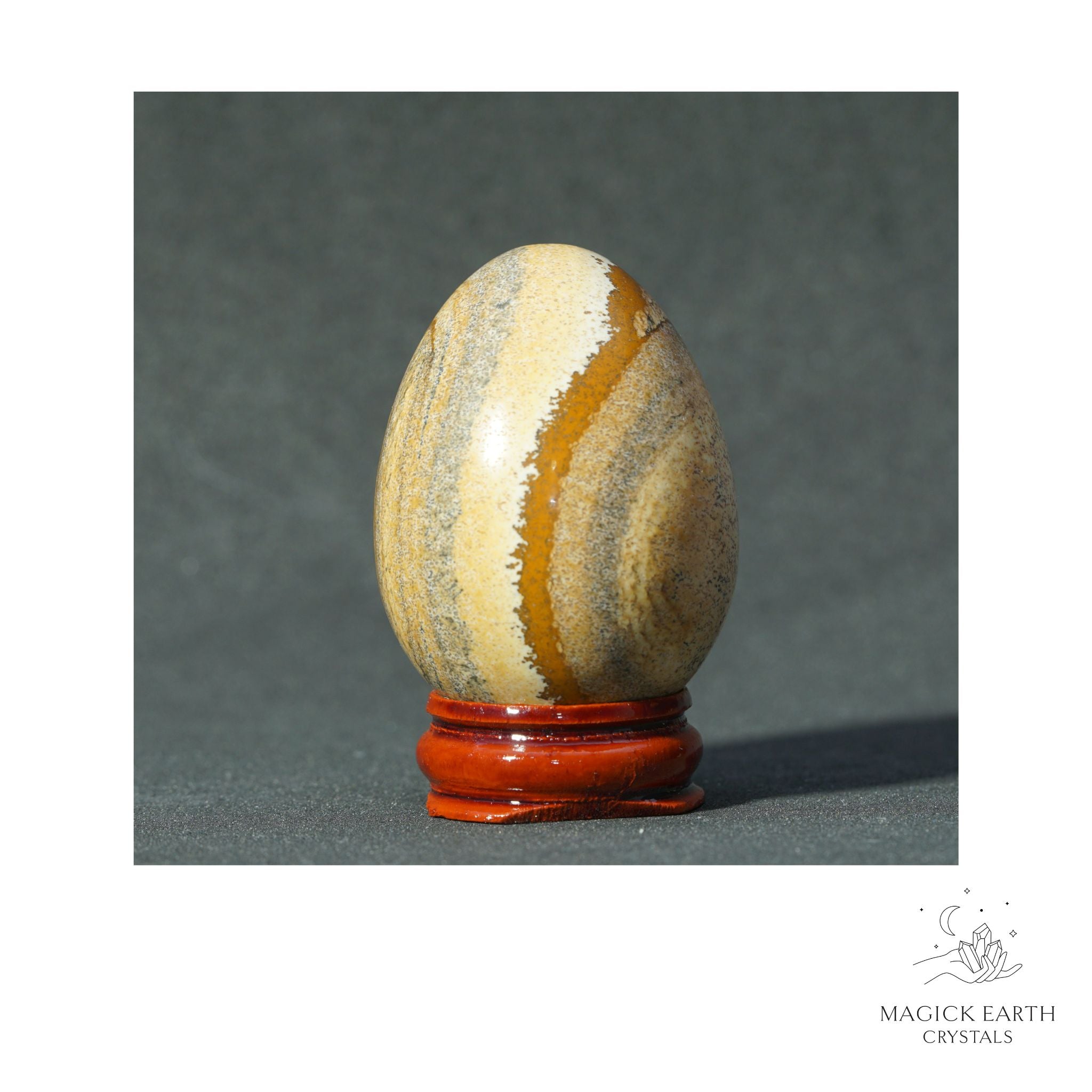 Natural Picture Jasper Crystal Egg View A