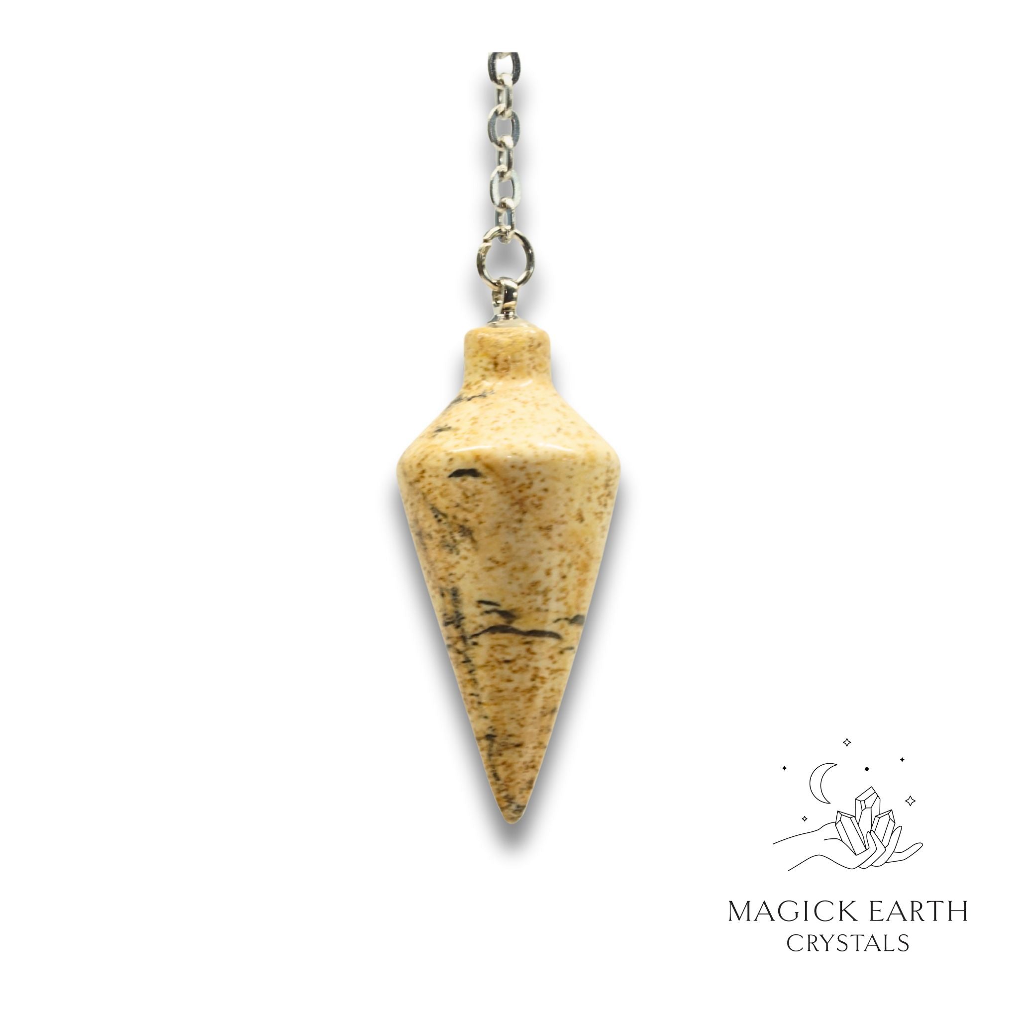 Natural Picture Jasper spire crystal pendulum view b