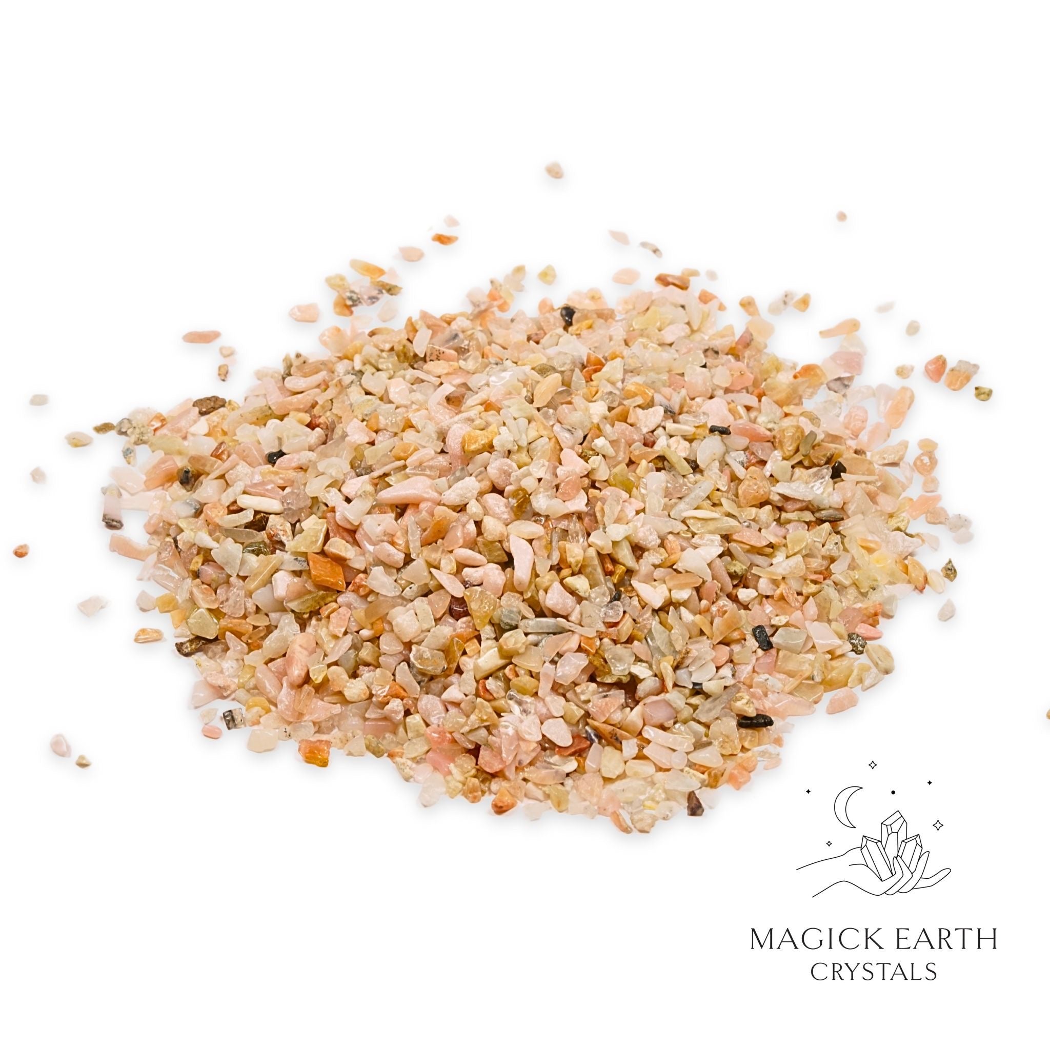 Natural small pink dendritic opal crystal chips, 100g loose pile